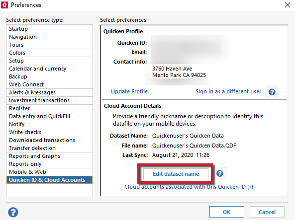 How To Edit Or Delete Your Cloud Datasets In Quicken For Windows Quicken